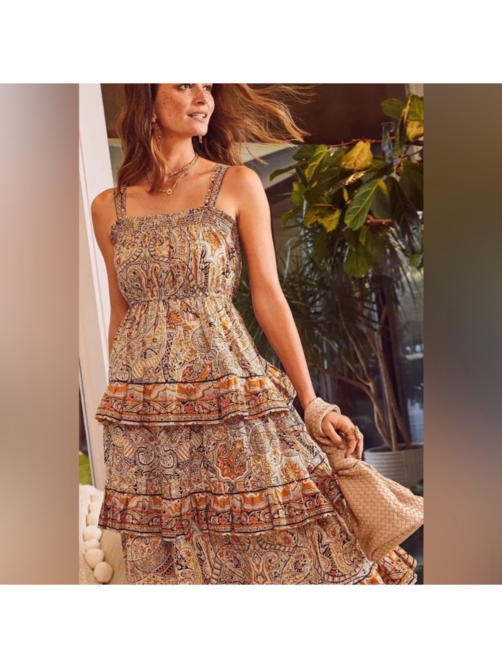 Cleobella Evereve Dress Womens Small Rosalie Organic Indian Cotton Midi
